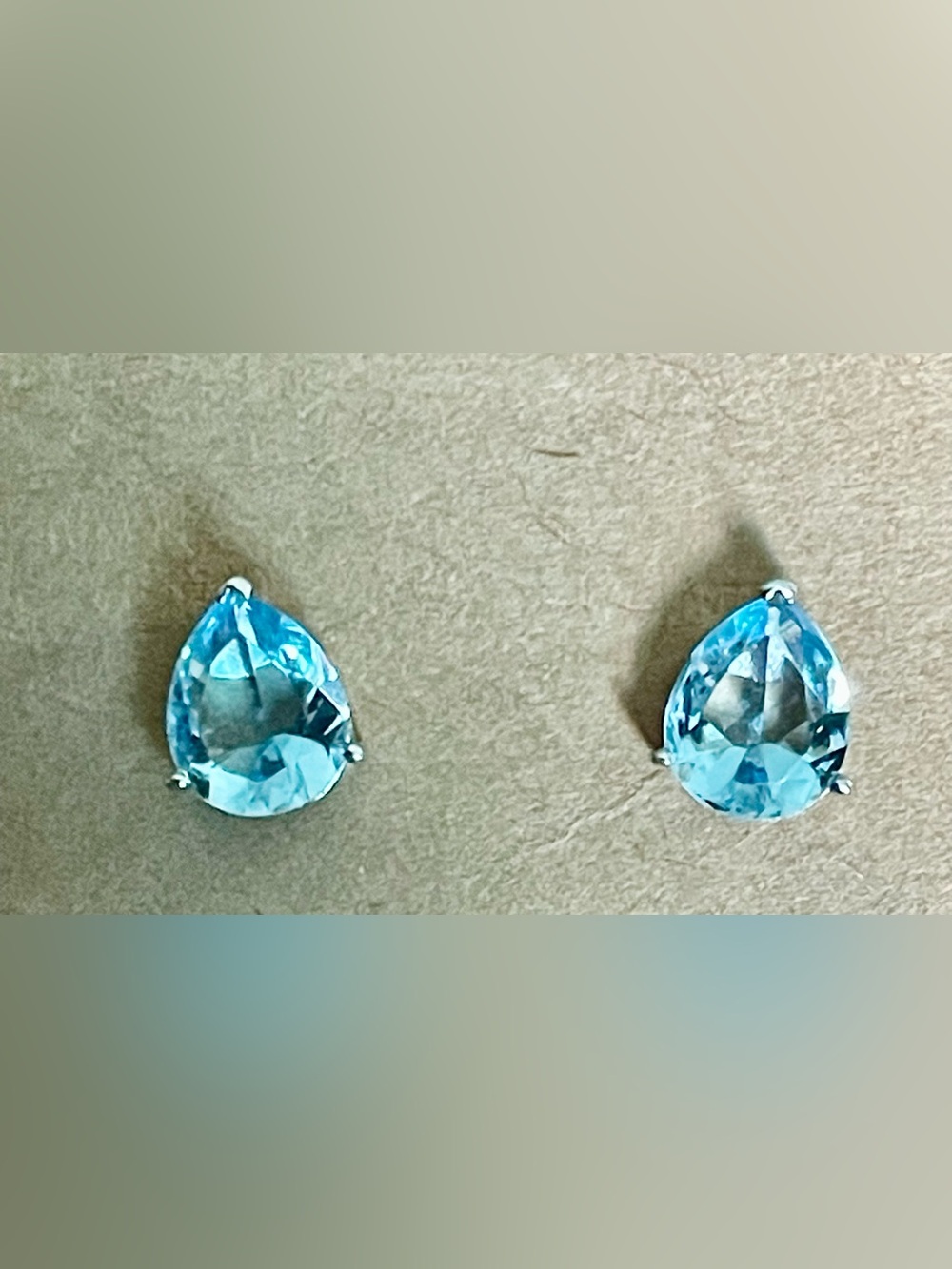 NWOT. Beautiful Sky Blue Topaz Earrings Stamped 925 Silver. Gift box included